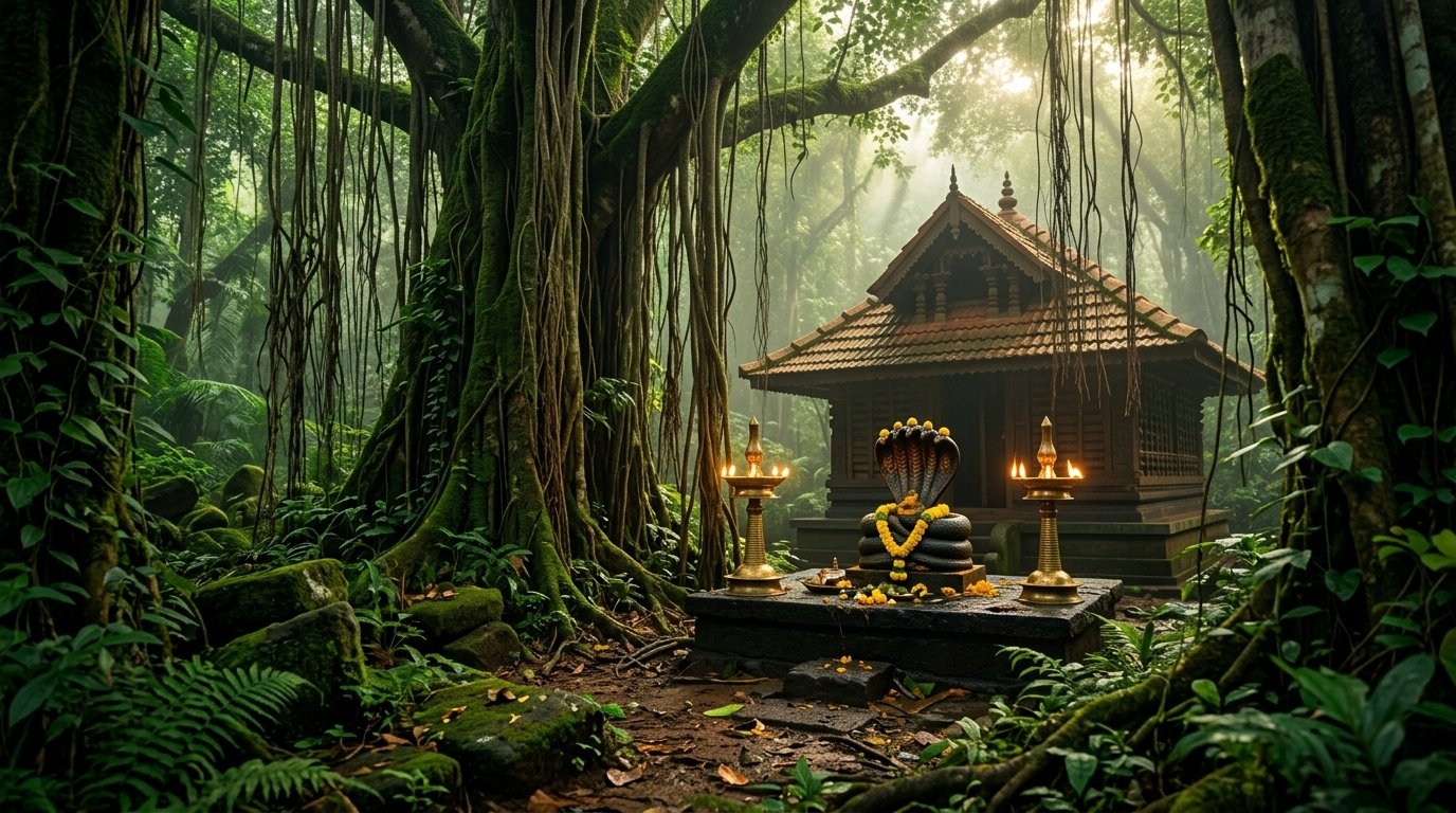 Nagathankavu Sacred Grove (Sarpa Kavu) & Temple Mandapam